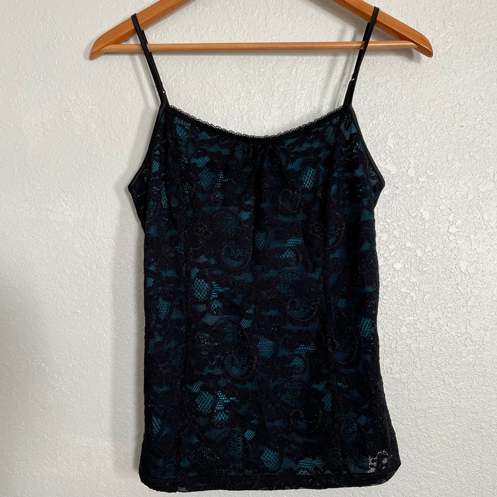 Express - Blue and Black  Lace Camisole - Size S